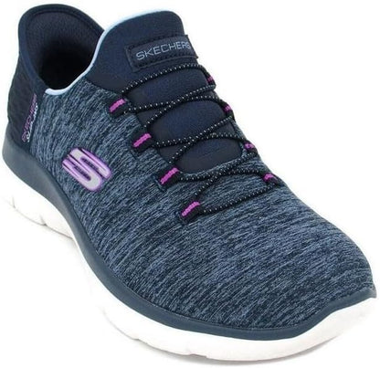 Skechers Women's Summits - Dazzling Haze Hands-Free Slip-Ins - Memory Foam Insole, Heel Pillow, Vegan Materials Sneaker
