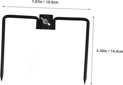 MERRYHAPY Flag Pole Ground Stake Iron Craft Base Multi-Purpose Shepherds Hook for Garden