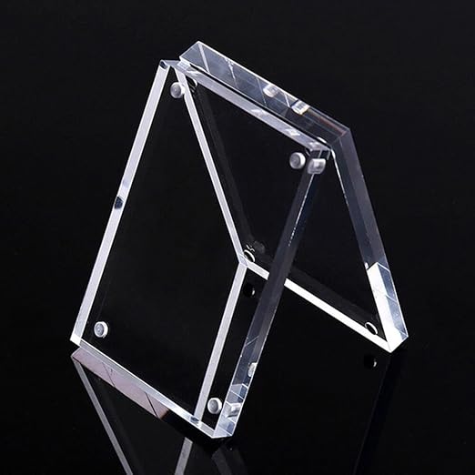 Acrylic Picture Frames 5 Sizes, Clear Picture Frames Freestanding Double Sided Magnetic Acrylic Frameless Transparent Square Frame For Desktop Display(7 x 12cm)