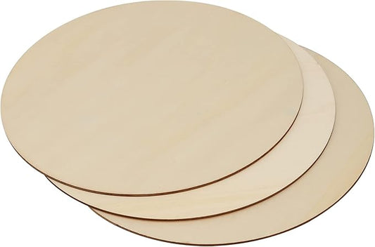 HOZEON 30 PCS 10 Inch Wood Circles for Crafts, Round Wood Discs, Unfinished Blank Wood Slices Wooden Cutouts for Door Hangers, Home Decorations, Art and Craft, Christmas Gifts