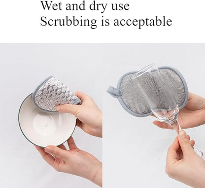 Multi-Purpose Scrub Sponges for Kitchen Scrub-it-Non-Scratch Double-Side Double-Effect Microfiber Sponge Along with Heavy Duty Scouring Multi-Purpose Sponges Kitchen (1 pc)