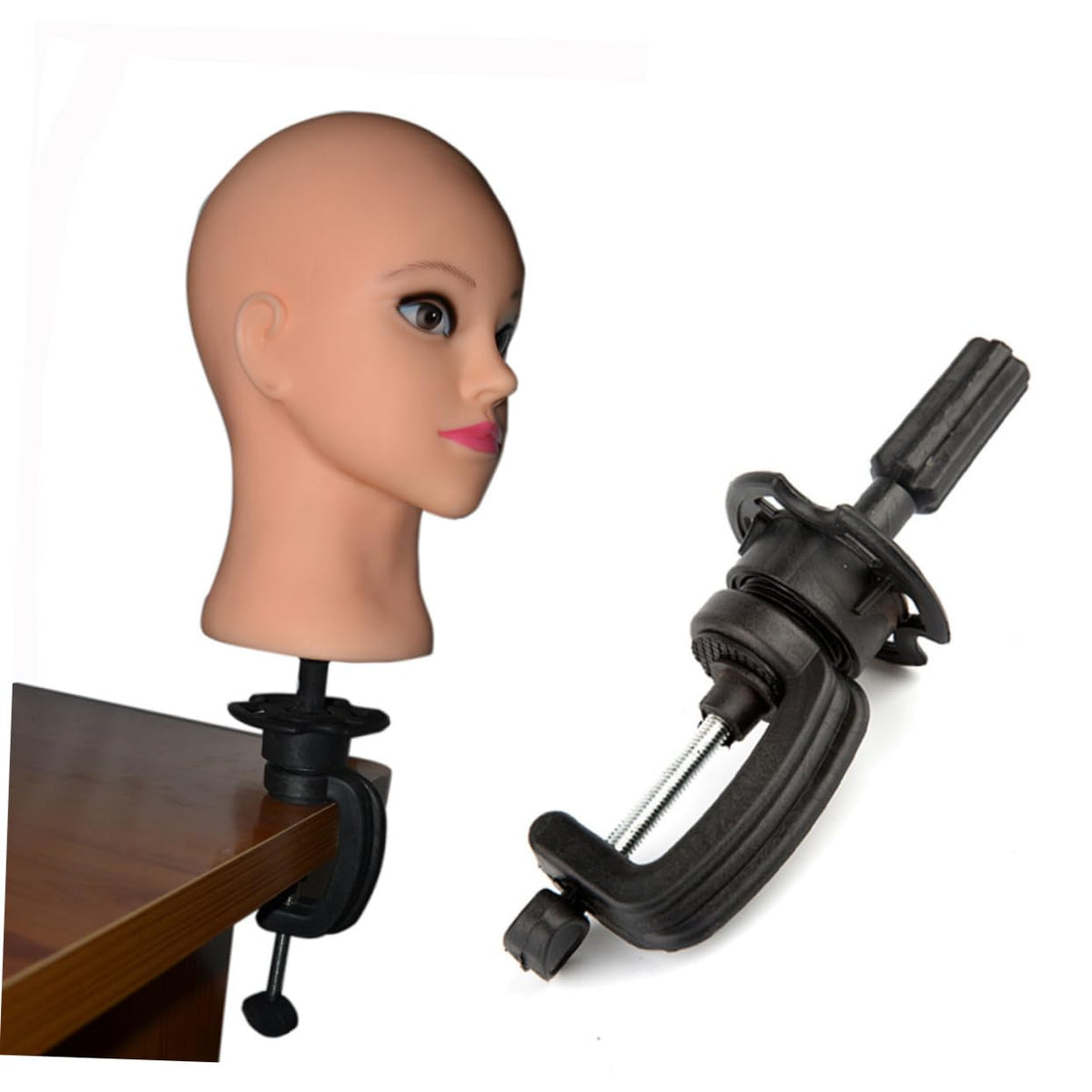 Outanaya Hair Mold Bracket Portable Mannequin Wig Stand for Training Sturdy Pe Material Small Bracket for Hair Salons and Wig Displays