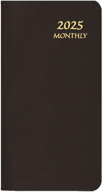 Black Monthly 2025 Pocket Planner