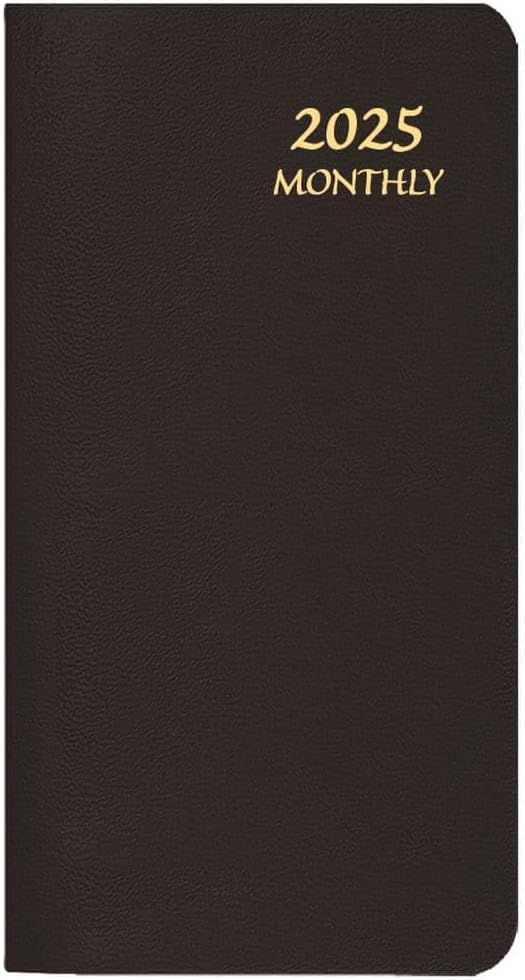 Black Monthly 2025 Pocket Planner