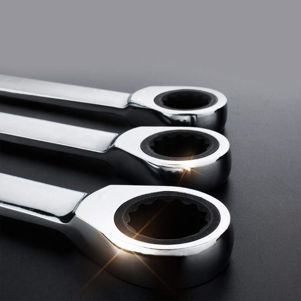 6mm Metric Ratchet Wrench,Box End Head 72-Tooth Ratcheting Combination Wrench Spanner