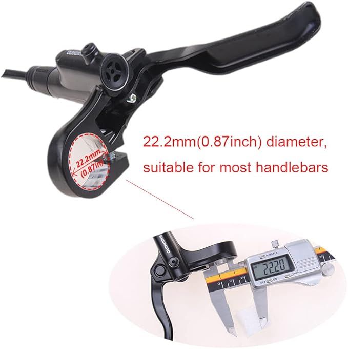 BUCKLOS MT200 MTB Hydraulic Disc Brakes Front, Left Front 800mm Mountain Bike Hydraulic Brake Aluminum Alloy Levers(BL) with Calipers (BR) Fit E-Bikes(Pre-Bled)