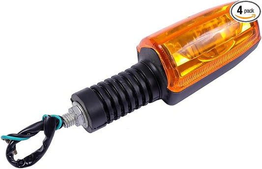 ZAS 4 PCS Bullet Turn Signals - Universal Motorcycle Turn Signal Lights Front Rear Blinkers Compatible with Suzuki AX100 motors - Amber - LED Light Bulb - Motorcycle Accessories