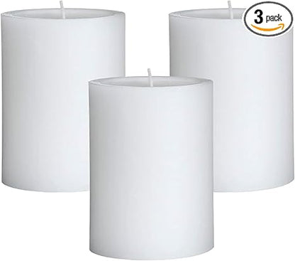 Mister Candle - 3 inch by 4 inch Tall Citronella Scented Pillar Candles (Set of 3) - Indoor  Outdoor Use