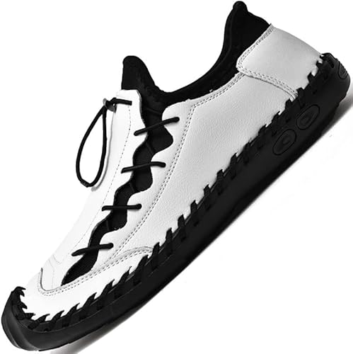 Walking Shoes Mens Leather Loafers for Men Casual Driving Dress Men's Slip on Boat Black White Brown Yellow Size Work Oxford Formal Male Handmade