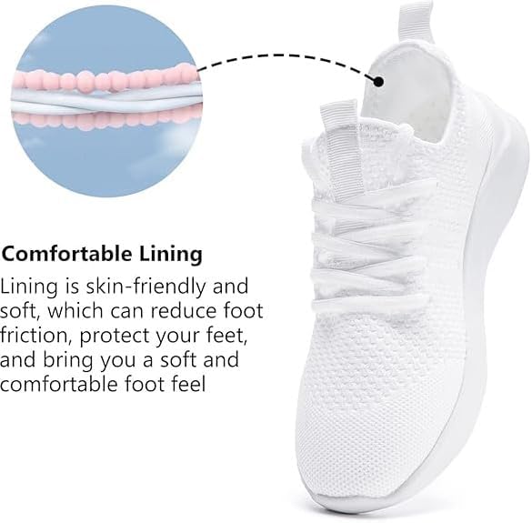 Comfortable, slip-resistant sneakers with breathable knit, shock-absorbing sole, and flexible design for workouts or everyday wear.