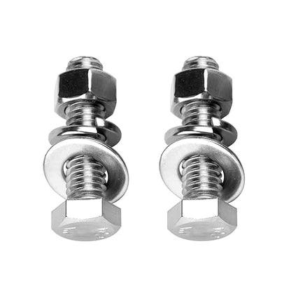 6Sets 38-16 x 1-14" Hex Head Bolts Screws with Hex Nuts and Thick Flat  Lock Washers, 304 Stainless Steel, UNC Coarse Thread, Silver Finish