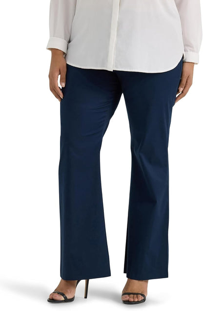 Lee Women's Plus Size Wrinkle Free Mid Rise Bootcut Pant