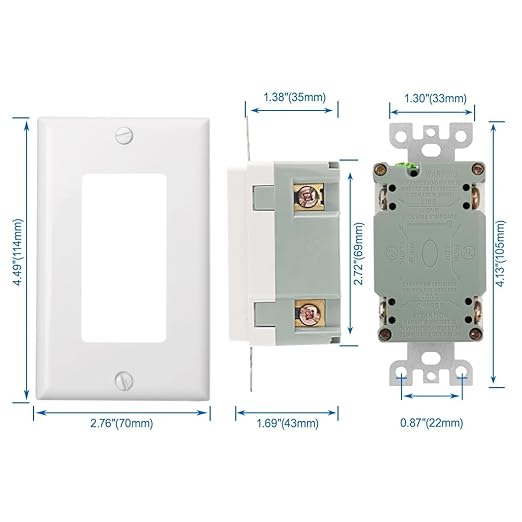 Baomain GFCI 15Amp Output Receptacle. 120VAC 60Hz weatherproof, ground fault circuit interrupter, GFI UL and CUL white listed