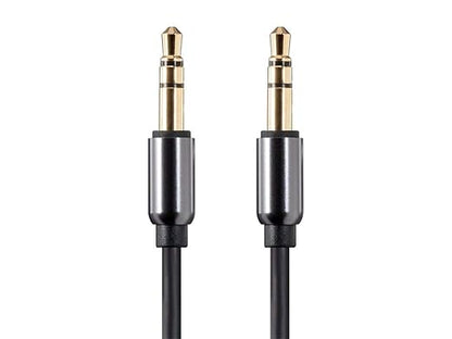 Monoprice Auxiliary Audio Cable - 3.5mm TRS, Gold Plated, 10 Feet, Black - Onyx Series