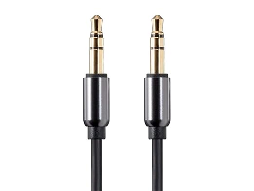 Monoprice Auxiliary Audio Cable - 3.5mm TRS, Gold Plated, 10 Feet, Black - Onyx Series