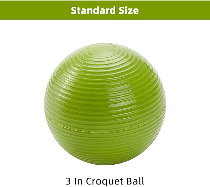 ApudArmis Croquet Ball Replacement Set, 6 Colored Balls for 28'', 32'' and 35'' Six Player Game