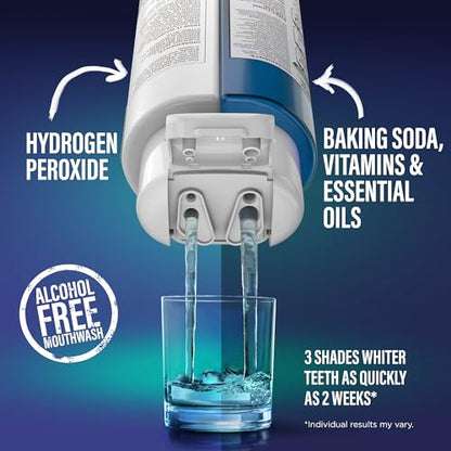 GuruNanda Teeth Whitening Dual Barrel Oxyburst Mouthwash - Alcohol & Fluoride Free, Hydrogen Peroxide to Promote Whiter Teeth - Wild Mint - 20 Fl Oz