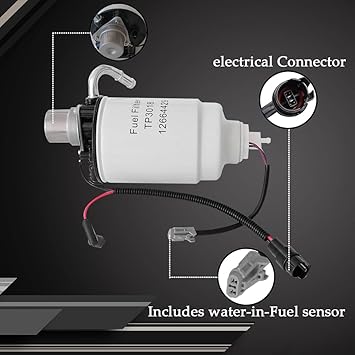 TP3018 Fuel Filter and 12642623 Fuel Filter Head Replacement for 6.6L Duramax Diesel CHEVY Silverado GMC Sierra 2005-2012 2500HD 3500HD