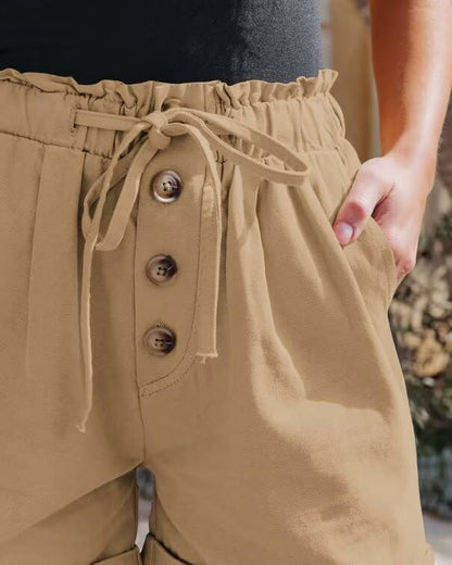 FEKOAFE Womens Shorts 2025 Comfy Summer Drawstring High Waist Cotton Shorts for Women Trendy(S-2XL)