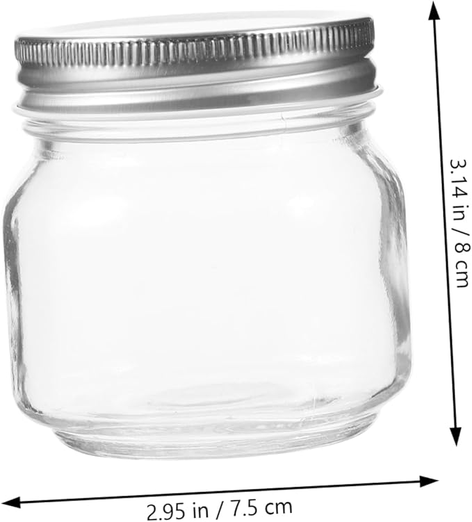 Unomor 3pcs Wide Mouth Jars Glass Honey Containers Airtight Storage Jars