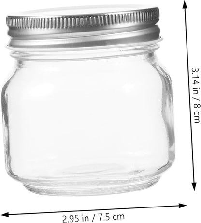 Unomor 3pcs Wide Mouth Jars Glass Honey Containers Airtight Storage Jars