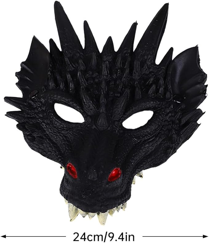 Eforcase Halloween Dragon Head Mask - 3D Dragon Mask Halloween Masquerade Cosplay Costume Half Face Masks for Adults