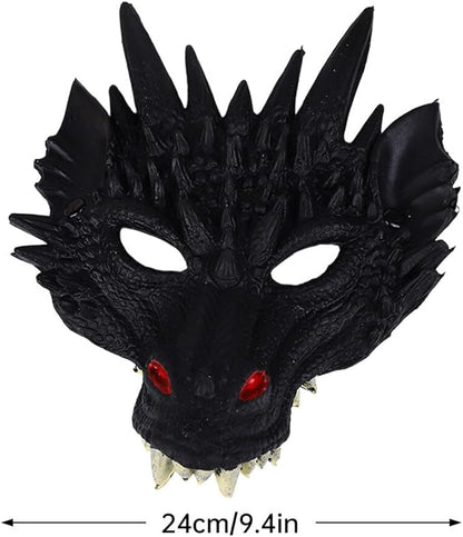 Eforcase Halloween Dragon Head Mask - 3D Dragon Mask Halloween Masquerade Cosplay Costume Half Face Masks for Adults