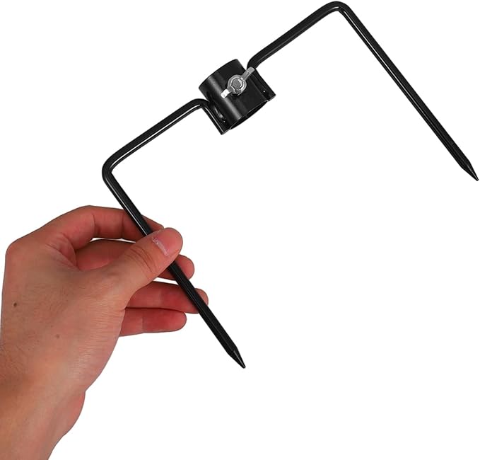 Flag Pole Ground Stake Beach Umbrella Anchor Iron Craft Base Outdoor Garden Stand