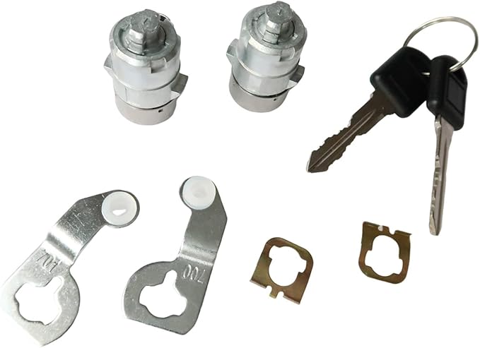 2PCS Front DriverPassenger Door Lock Cylinder with Keys 15298924 Fit for Cadillac EscaladeChevrolet Silverado Suburban TahoeGMC Sierra Yukon 2001-2006