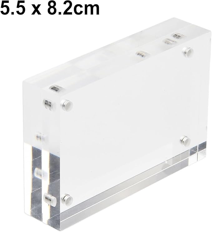 Acrylic Sign Holder, Acrylic Magnetic Poster Double-Sided Display Stand For Countertops, Acrylic Stands For Display In Offices, Restaurants, And Events(5.5 x 8.2cm)
