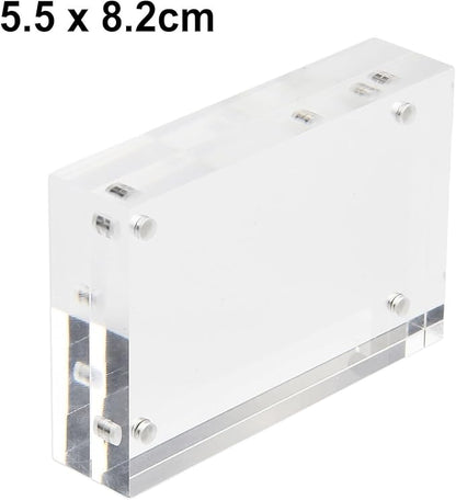 Acrylic Sign Holder, Acrylic Magnetic Poster Double-Sided Display Stand For Countertops, Acrylic Stands For Display In Offices, Restaurants, And Events(5.5 x 8.2cm)