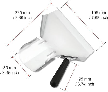French Fry Popcorn Scoop Scooper, Stainless Steel Popcorn Scoop, Quick Fill Tool for Chip Popcorn Bagger Bags, Multipurpose Utility Scooper for Popcorn Machine Ice Candy Snacks Desserts