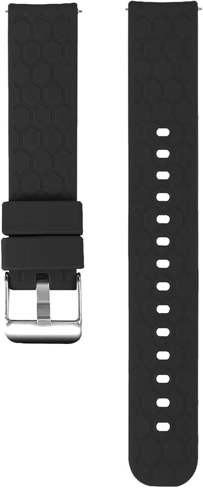 RuenTech Bands Compatible with Fossil Women's Gen 5E 42mm Watch Band, Soft Silicone Sport Wristbands for Fossil 42mm Gen 5E Smartwatch (NOT for 44mm Gen 5E) (Black)