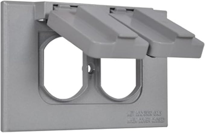 Sealproof 1-Gang Duplex Horizontal Weatherproof Outlet Cover, Single Gang Duplex Electrical Power Receptacle Protector, UL Listed