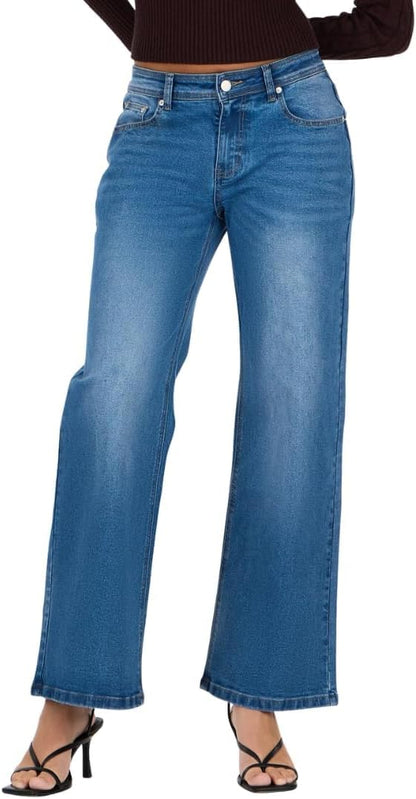 Forever 21 Women's Low Rise Baggy Stretch Denim