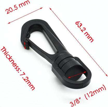10pcs Plastic Swivel Snap Hooks Hardware Side Release Buckle Paracord Backpack Straps Bag Parts (3/8"(12mm))