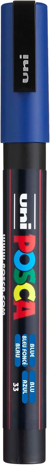 uni POSCA PC-3M Water-Based Paint Markers, Reversible Fine Tip (1.8-2.5mm), Red