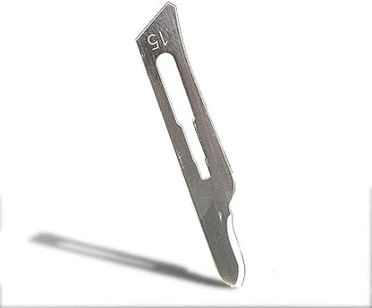 Disposable Surgical Scalpel Blades Sterile High Grade Carbon Steel 2.1 10xx Individually Foil Wrapped by PP MEDICAL SURGICAL Size 15 Box of 100