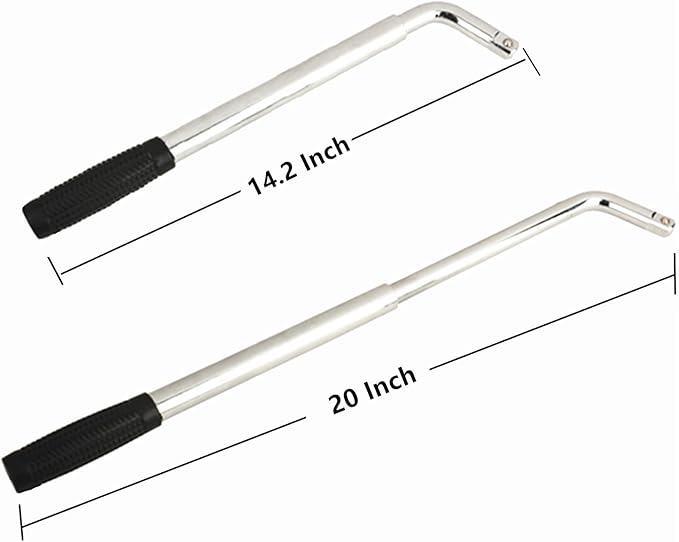 20" Universal Extended Lug Wrench 4 Way Heavy Duty Tire wrench Standard Sockets 17mm 19mm 21mm 23mm for Cross Wheel Wrench