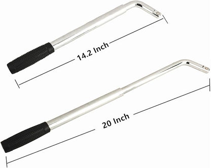 20" Universal Extended Lug Wrench 4 Way Heavy Duty Tire wrench Standard Sockets 17mm 19mm 21mm 23mm for Cross Wheel Wrench