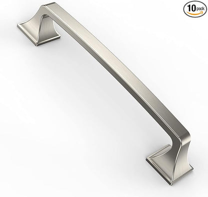 Asidrama 10 Pack 5 Inch(128mm) Brushed Satin Nickel Kitchen Cabinet Handles, Cabinet Pulls Kitchen Cabinet Hardware for Cupboard Drawer Pulls