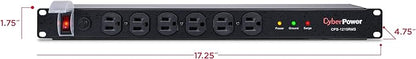 CyberPower CPS1215RMS Surge Protector, 120V15A, 12 Outlets, 15 ft Power Cord, 1U Rackmount