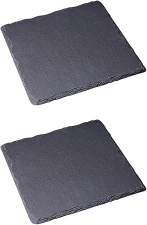 GSHLLO 2 Pcs Reptile Basking Platform Rocks Large Reptile Food Bowl Tortoise Feeding Dish Turtle Rock Plates Turtle Basking Platform Slate Steak Plates Slate Feeding Food Bowl