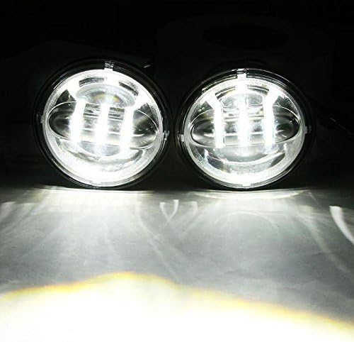 LX-LIGHT Dot approved 2 PCS Chrome 4.5 Inch LED Passing Light LED Fog Lamps for Motorcycles Auxiliary Light Bulb Motorcycle Projector Driving Lamp