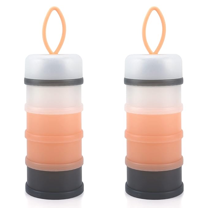 Accmor 2 Pack Baby Formula Dispenser On The Go, Stackable Formula Dispenser Formula Container to Go, Non-Spill Portable Milk Powder Kids Snack Storage Container, BPA Free