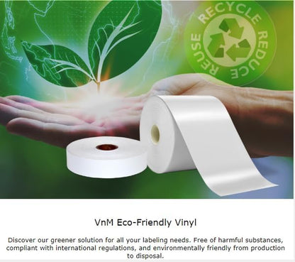 Eco-Friendly VNMWT-3508 2" Vinyl Tape - VnM4-150' Roll 1" Core - White