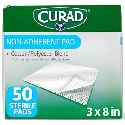CURAD Sterile Non-Adherent Pad, 3x8 (Pack of 50) Open Box