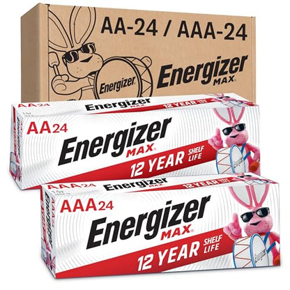 Energizer AA and AAA Batteries, 48 Count, Combo Pack Contains 24 Max Double A and 24 Max Triple A Batteries