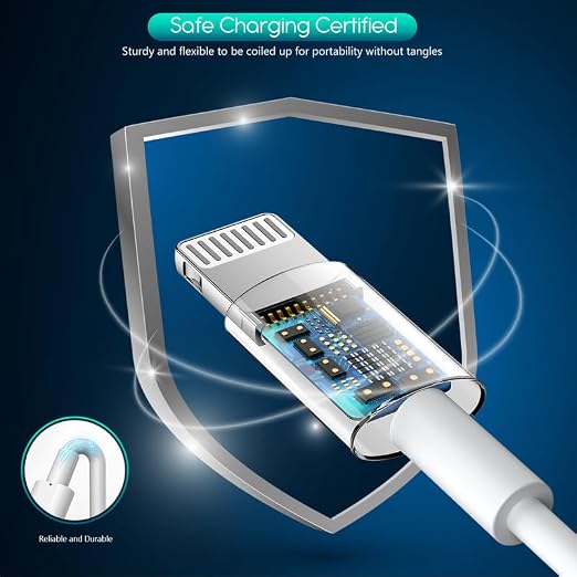 iPhone Charger,Extra Long 1 Pack 10FT Lightning Cable Cube i Phone 12 Charger Charging Transfer Cord Cable with USB Plug Wall Charge Block Travel Adapter for iPhone 14/13/12/11/SE2022/8/7/XS/XR/X/iPad