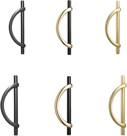 Light Luxury Cabinet Cupboard Pulls Half Moon Wardrobe Handle Bedroom Kitchen Drawer Door Pulls Simple Design Cabinet Pulls Antique and Knobs, Gold